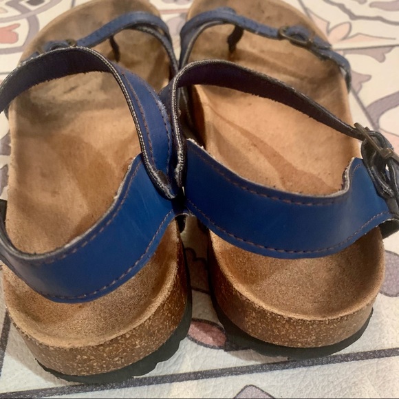 Vegan Leather Birks Sandals Cork 7.5/8 Blue - Picture 5 of 10